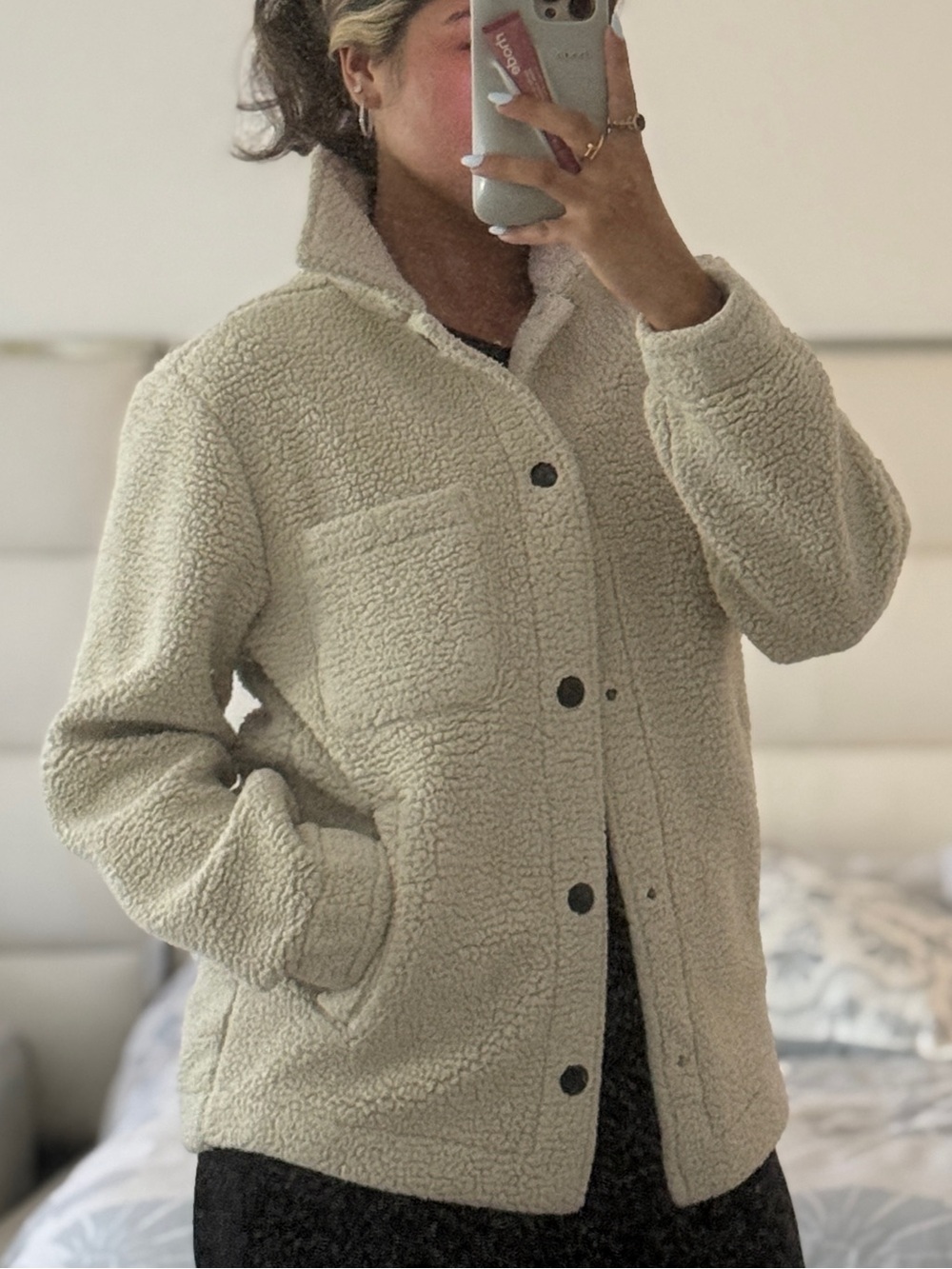 Hollister Cream Sherpa Teddy Jacket